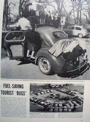 Volkswagen Fuel Saving Tourist Bugs Ad 1957