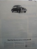 Volkswagen Don't Let Low Price Scare You Ad 1966