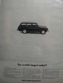 Volkswagen Worlds Largest Sedan Ad 1968