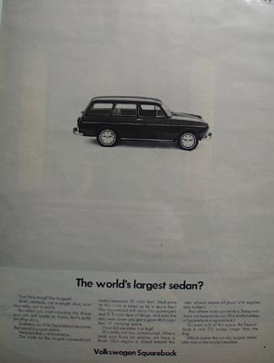 Volkswagen Worlds Largest Sedan Ad 1968