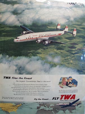TWA Flies the Finest Ad 1954