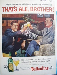 Ballantine Ale That's Ale Brother Ad 1956