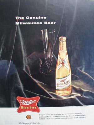 Miller High Life Genuine Milwaukee Beer Ad 1955