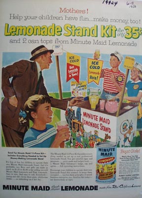 Minute Maid Lemonade Children Have Fun Ad 1956