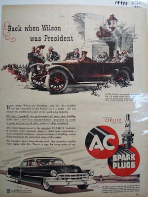 AC Spark Plugs When Wilson Was President Ad 1952