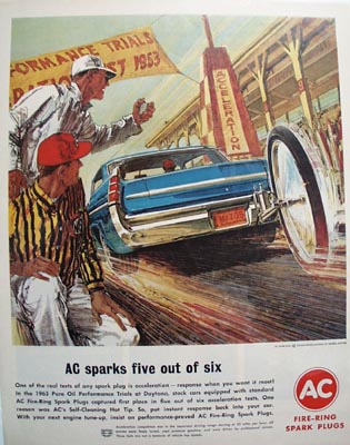 AC Spark Plugs Spark Five Out Of Six Ad 1963