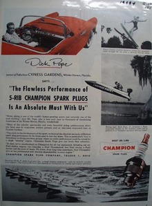 Champion Spark Plugs Dick Pope Ad 1955