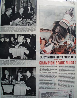 Champion Enjoy Motoring To Far Places ad 1940