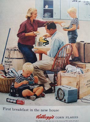 Kellogg's First Breakfast New Home Ad 1957