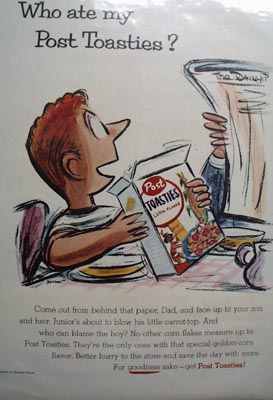 Post Toasties Who Ate My Post Toasties Ad 1955