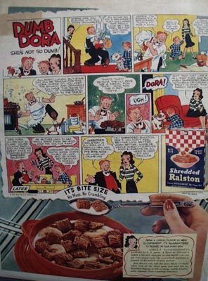 Shredded Ralston Dumb Dora Ad 1940