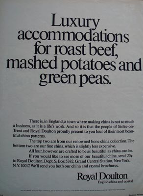 Royal Doulton Luxury Accommodations Ad 1972