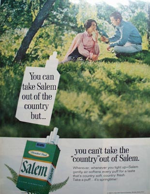 Salem cigarettes Take Salem Out of Country Ad 1968