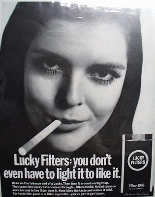 Lucky Filters Don't Have to Light Ad 1968