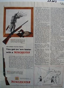Winchester Shotgun Get On Them Faster Ad 1955