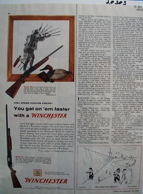 Winchester Shotgun Get On Them Faster Ad 1955