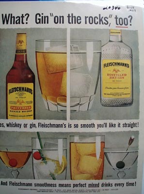 Fleischmann Whiskey & Gin Ad 1957