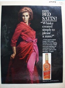 Red Satin Whiskey Pleases A Man Ad 1965