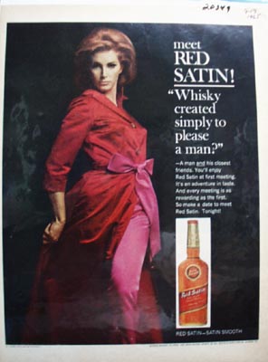 Red Satin Whiskey Pleases A Man Ad 1965