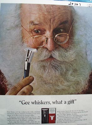 Gillette Razor and Santa Ad 1967