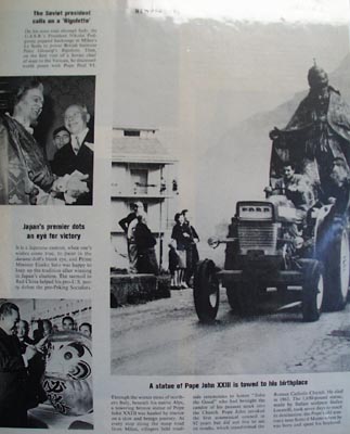 Pope John XXIII comes to town article 1967