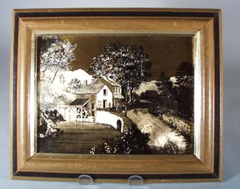 Currier & Ives Foil Framed Print.