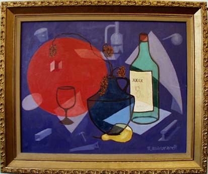 Abstract Painting of Wine and various objects