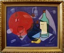 Abstract Painting of Wine and various objects