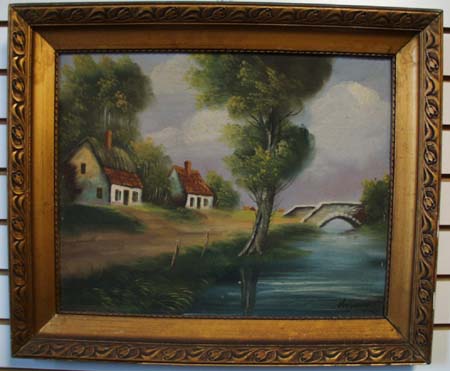 Dutch painting landscape, 1920 era. Signed Van Gauck