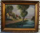 Dutch painting landscape, 1920 era. Signed Van Gauck