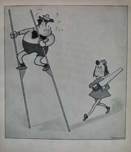 Little Lulu 1937 bookplate comic saws Tubbys stilts.