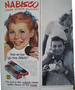 Nabisco Oreo Bakes Better Cookies Ad 1952.