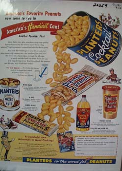 Planters Peanuts Americas Favorite Ad 1955