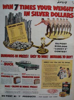 DuPont Auto Polish Silver Dollar contest Ad 1959