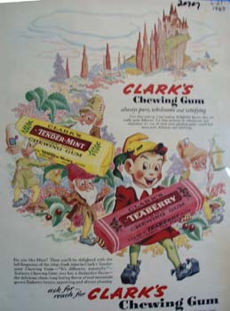 Clarks Gum Elves And Castle Ad 1943