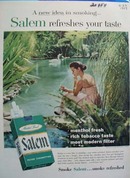 Salem Cigarettes Woman and Swan Ad 1957