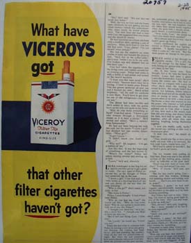 Viceroy Cigarettes What Have Viceroys Got Ad 1945