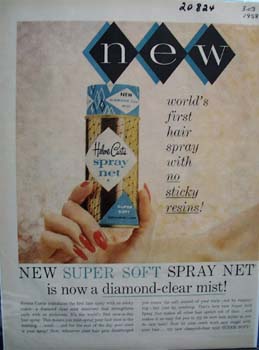 Helene Curtis Spray Net Ad 1958