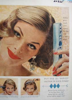 Helene Curtis Makes Comb Your Spray Ad 1958