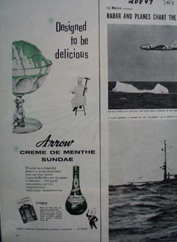 Arrow Crme de Menthe Sundae Ad 1957