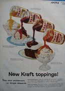Kraft Toppings Pour Excitement Ad 1959