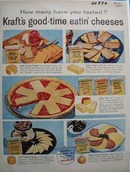 Kraft Good Time Eating Cheeses Ad 1958