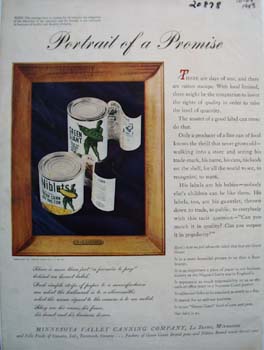 Green Giant Portrait of A Promise Ad 1943