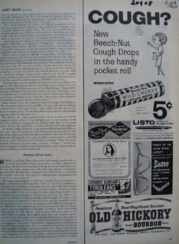 BeechNut Cough Drops 5 Cents Ad 1960