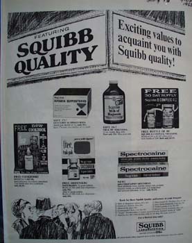 Squibb Laboratories Exciting Values Ad 1965
