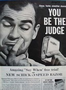 Schick Razor You Be Judge Ad 1960