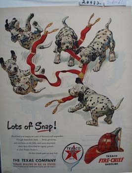 Texaco Dalmatian Lots of Snap Ad 1951