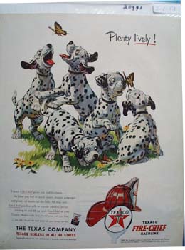 Texaco Dalmatian Plenty Lively Ad 1953