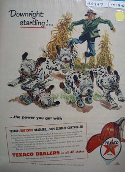 Texaco Dalmatian Downright Startling Ad 1955