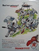 Texaco Dalmatian Red Hot Getaway Ad 1956